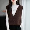 Elegant Women's French Lurex Knit Vest - 2026 Sleeveless Warm Layering Cardigan Top