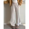 Girls' Velvet Wide-Leg Pants Winter 2025: Trendy Slim Fit, Thick Warmth, Straight-Leg Long Pants for Big Girls