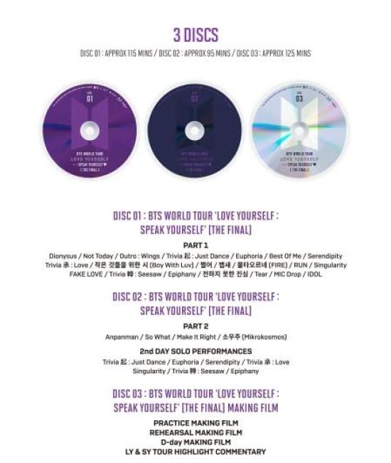 BTS WORLD TOUR YOURSELF SPEAK ‘LOVE YOURSELF’ [THE FINAL] Blu-ray (Korean Edition)