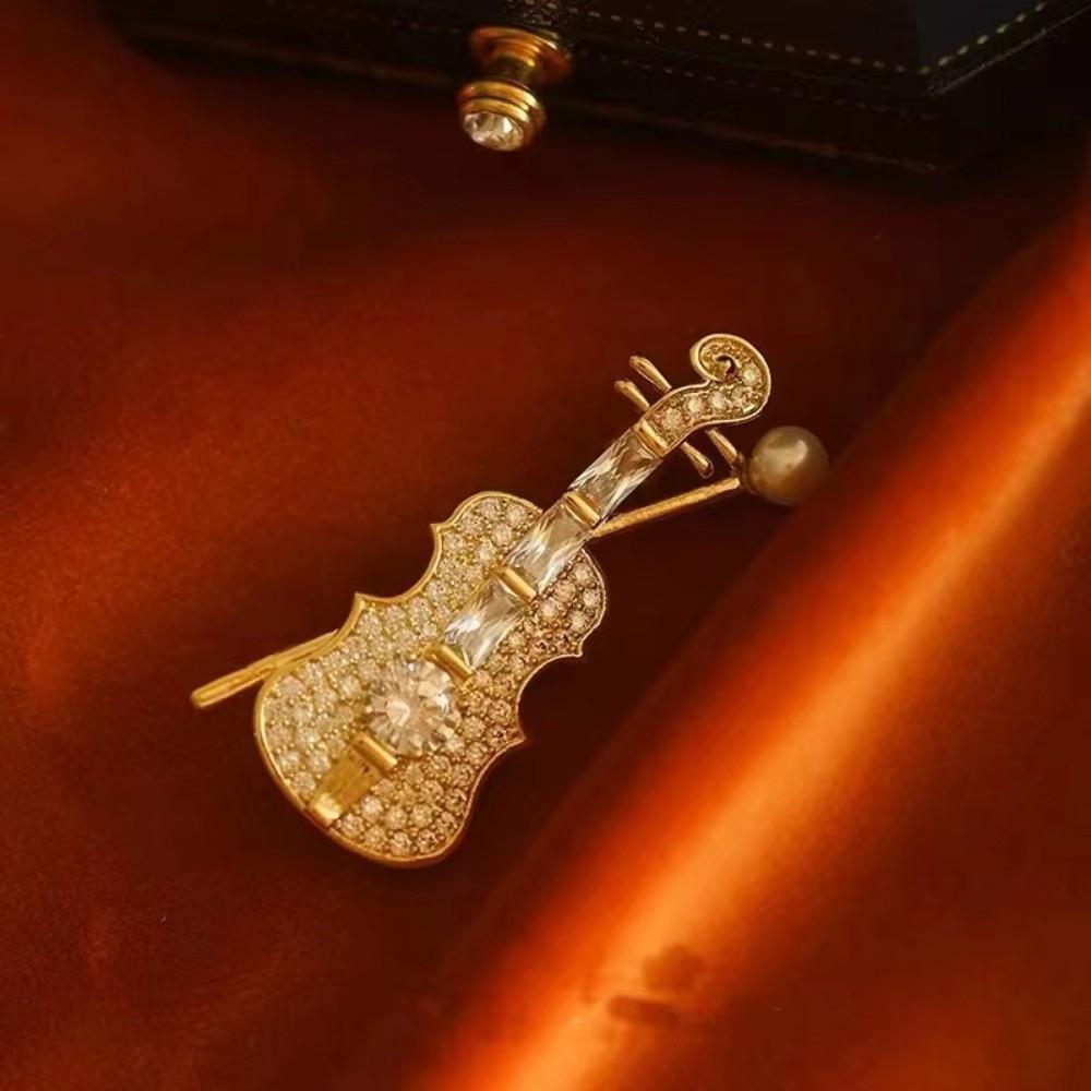 Shinny Crystal Music Accessories Lapel Pin Zinc Zinc Alloy Material Jewelry Decoration For Women