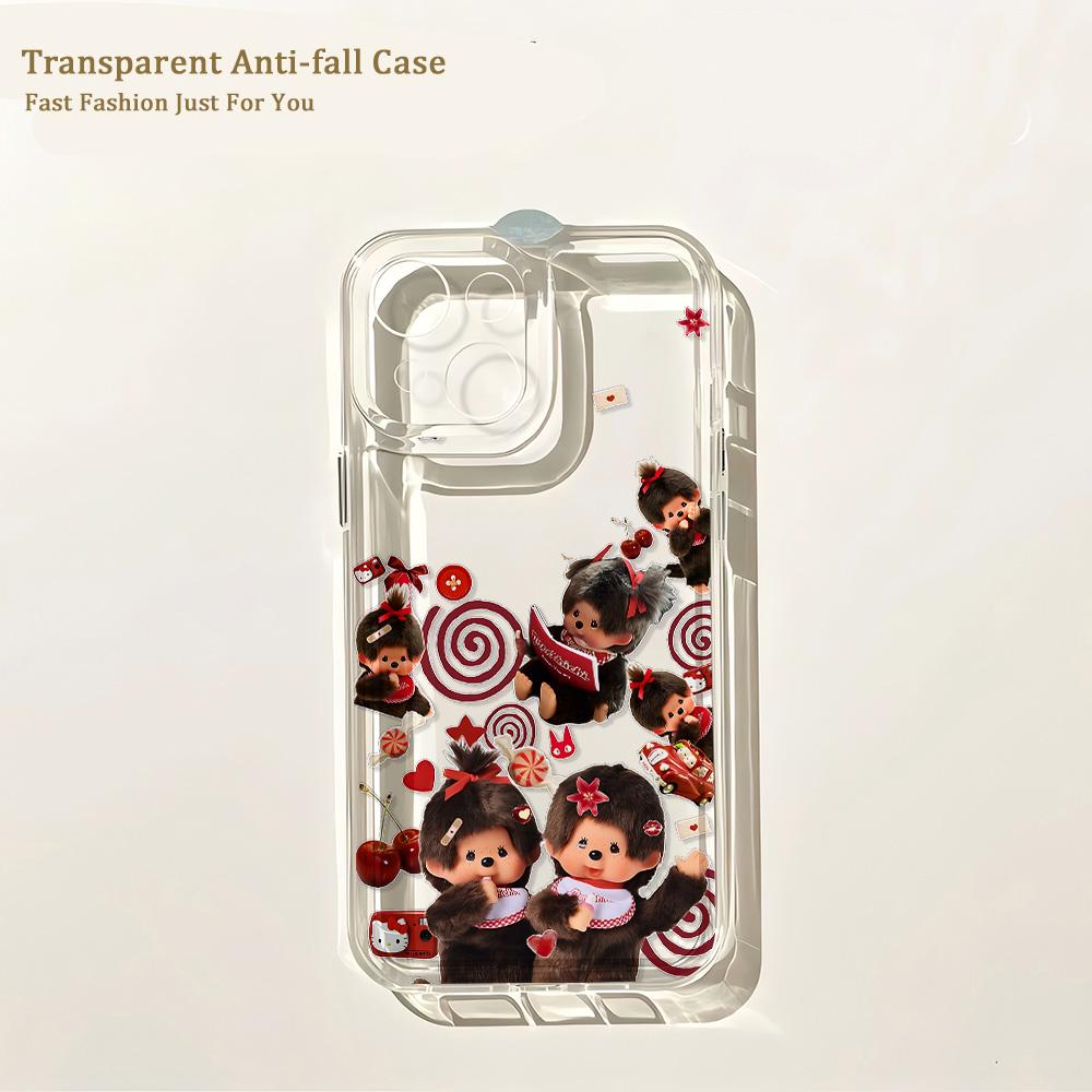 Süße Monchhichis Neue Handyhülle für IPhone 17 16 16e 15 14 13 12 11 Mini Pro Max X XR XSMax 7 8 Air Plus Transparente Rückseite