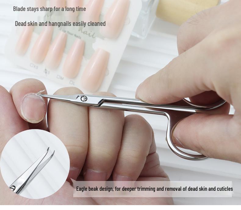 Russian-Style Cuticle Nippers: Stainless Steel, Small Curved, 45-Degree Sharpened Edge for Professional Nail Art and Dead Skin Removal.