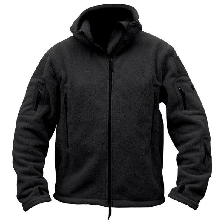 Men's Warm Tactical Fleece Hoodie Jacket Military Polar Thermal Outerwear for Hiking Outdoor