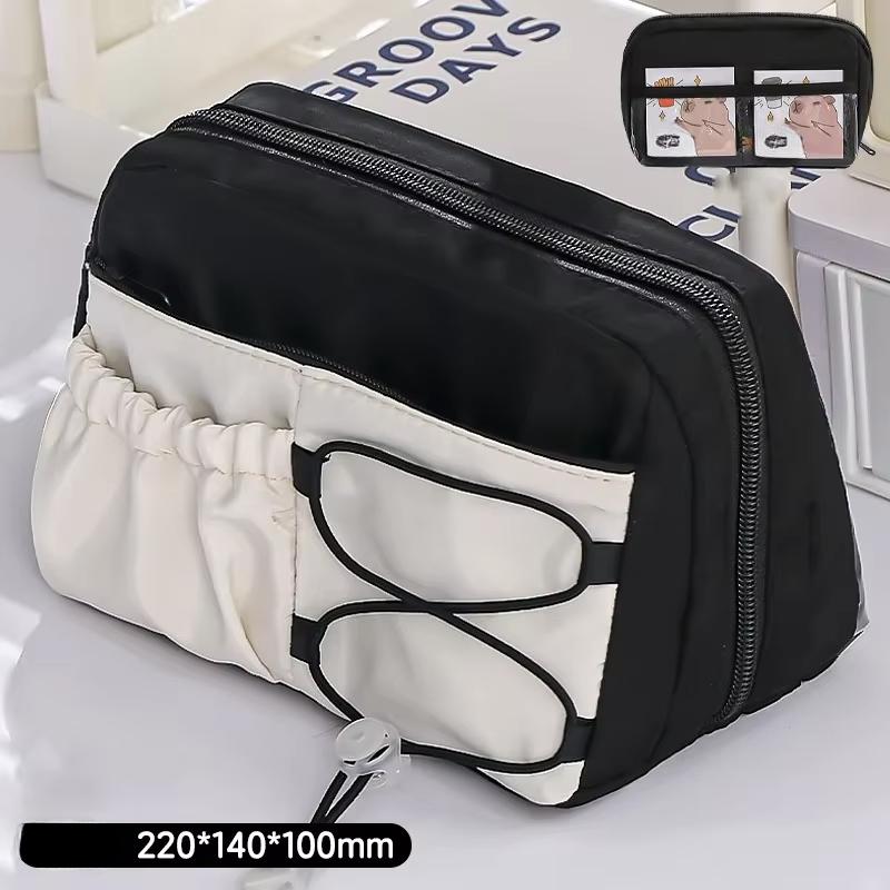 

1 Piece Fashion Pencil Case for Student Simplicity Solid Color Sweet Pencil Pouch Large Capacity Stationery Storage Bag чорний