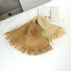 Hat Versatile Style Straw Woven Tassel Brimmed Womens Sunshade Hatscaps