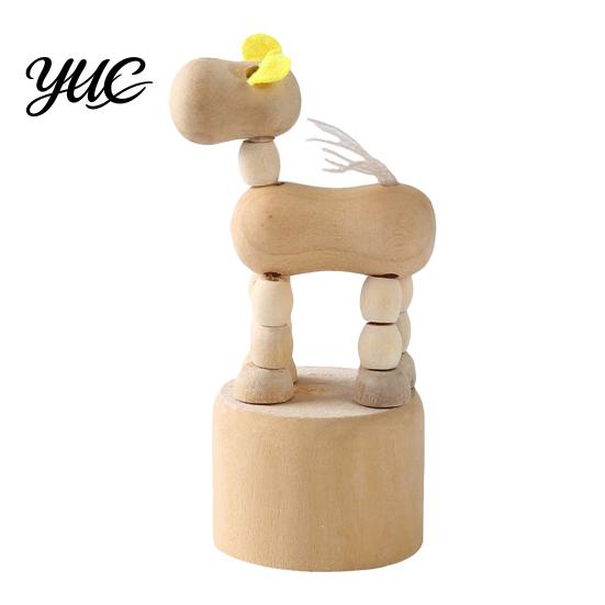 DIY Hand Painted Wood Crafts Wooden Movable Joints Animal Ornament, Doll Joint Ornaments Figures, Natural Decorative Desktop Art for Kids and