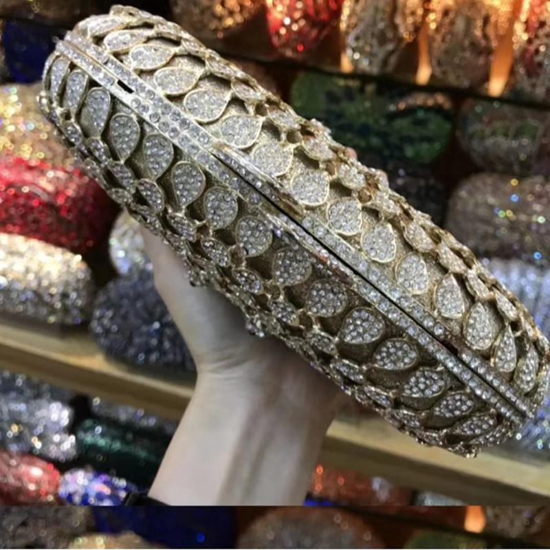 White Diamond Blue Purse For Lady Crystal Evening Clutch Bag 100% Handmade Rhinestone Women Party Mini Minaudiere Bag
