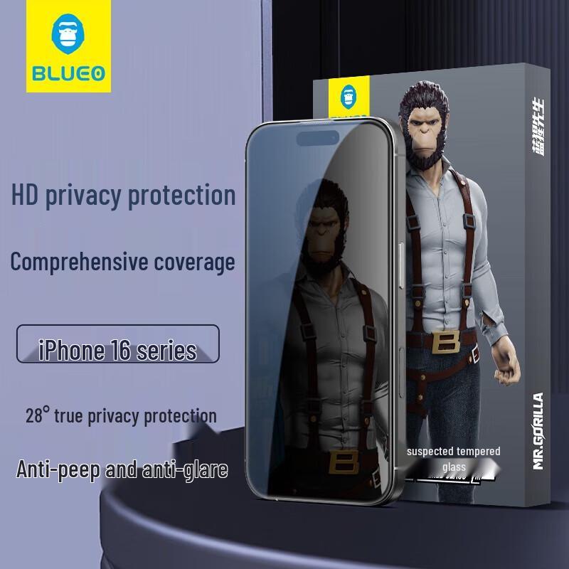 

28° Anti-Peep Tempered Glass Screen Protector for iPhone 16 Pro Max