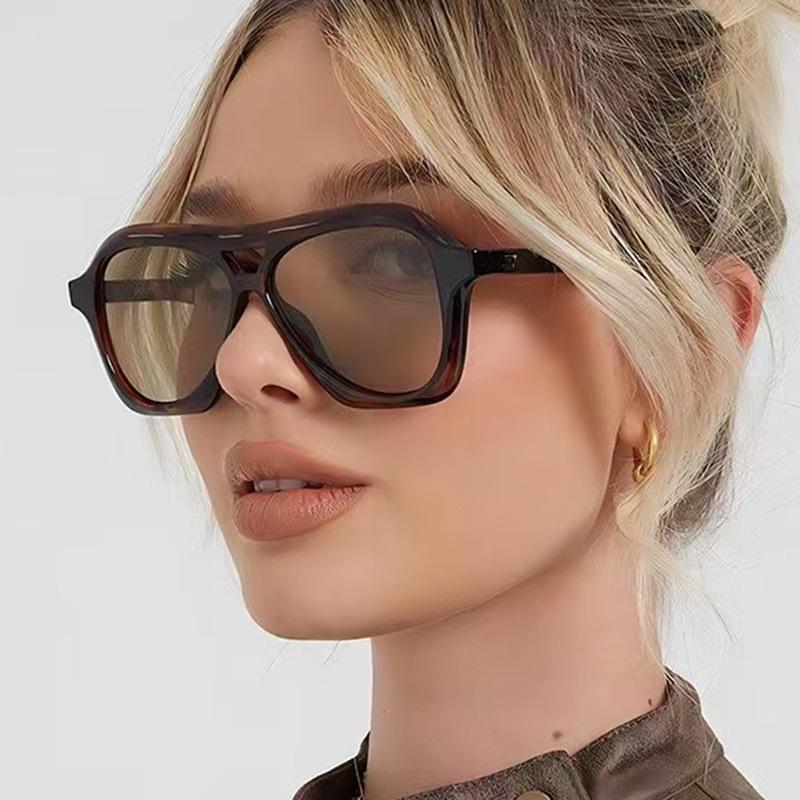 Retro Doppelbügel Sonnenbrille Damen Marken Designer Brille Neu Ins Mode Personalisierte Farbverlauf Brille Herren Brille UV400