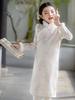 Girls' Winter Long Sleeve Velvet Cheongsam: Chinese-Style Tang Suit Hanfu Dress for Older Children