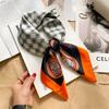 Elegant French Square Scarf Unique Printed Neck Shawl Stylish Multi-Functional Bandana Neck Protector Simulated Silk Scarf