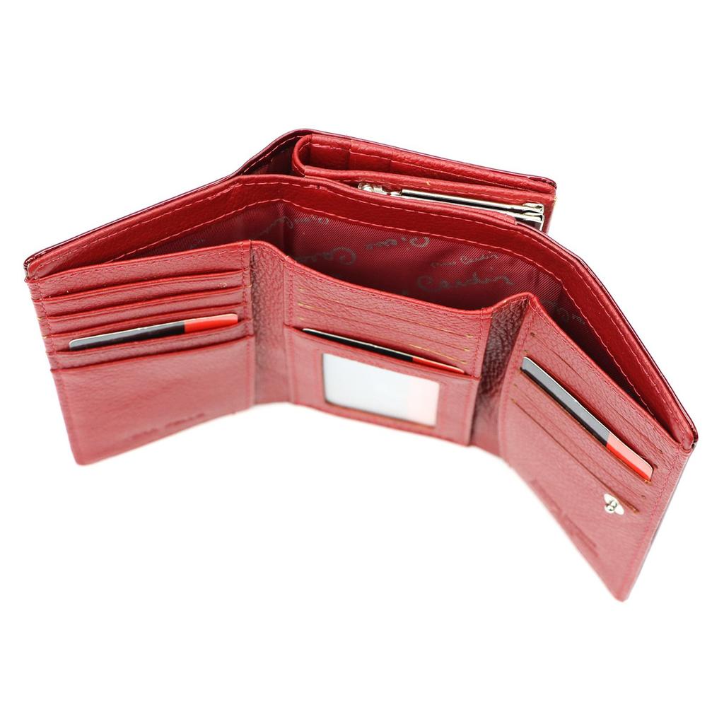 Lackierter großer Damenportemonnaie aus Leder mit Blättern