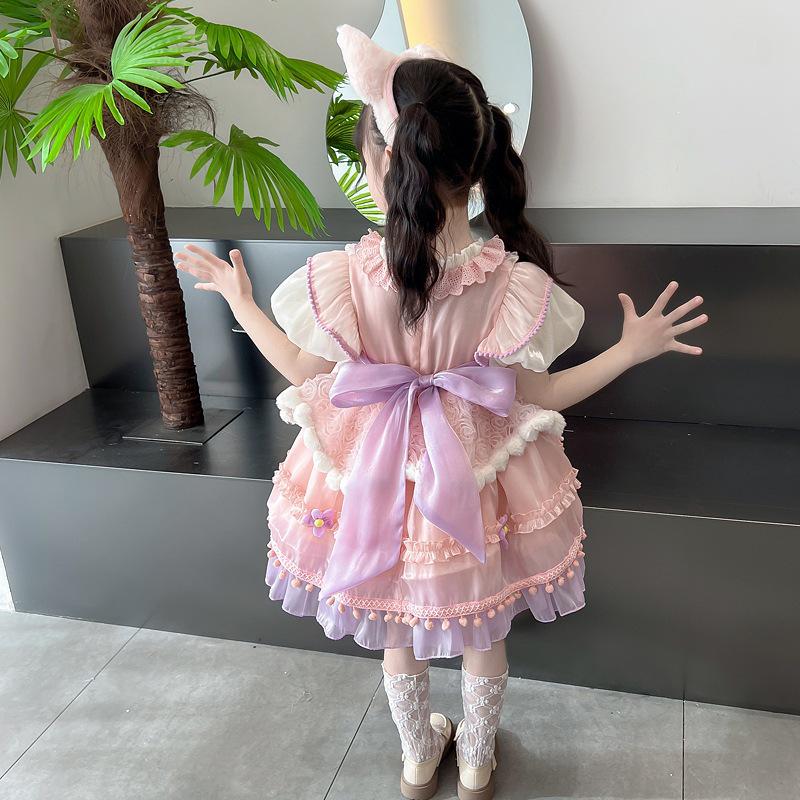 Little Girl Lingna Belle Princess Cosplay Dress - Embroidered Lolita Birthday Costume, June 1st Performance
