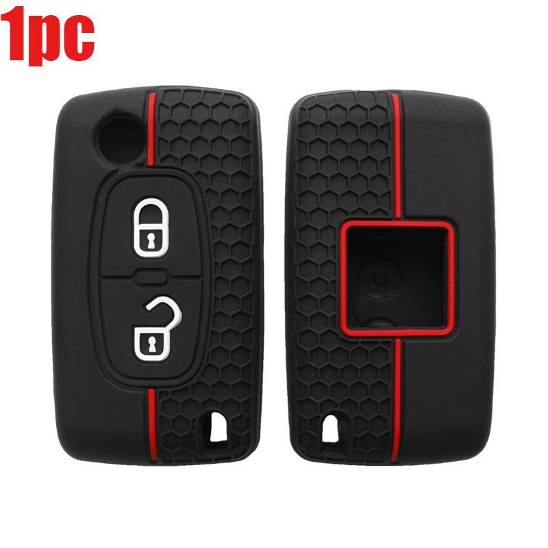 Silikon Klapp-Fernbedienung Auto Schlüsselhülle Abdeckung für C2 C3 C4 C5 C6 Xsara Berlingo Peugeot 207 307 308 407 607 807 Schutz Fob