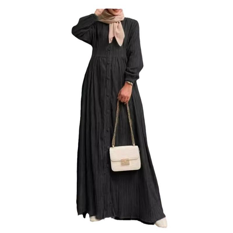 Retro Langarm Casual Lose Lange Kleid Frauen Frühling und Herbst Neue Elegante Casual Plus Größe Kleider Plissee A-linie Maxi Kleid 803