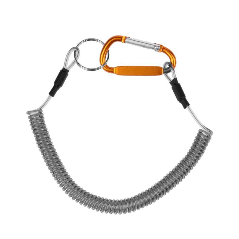 1Pc Mountaineering Buckle Wire Rope Fishing Gear Missed Rope Key Anti-lost Lanyard Retractable Fast