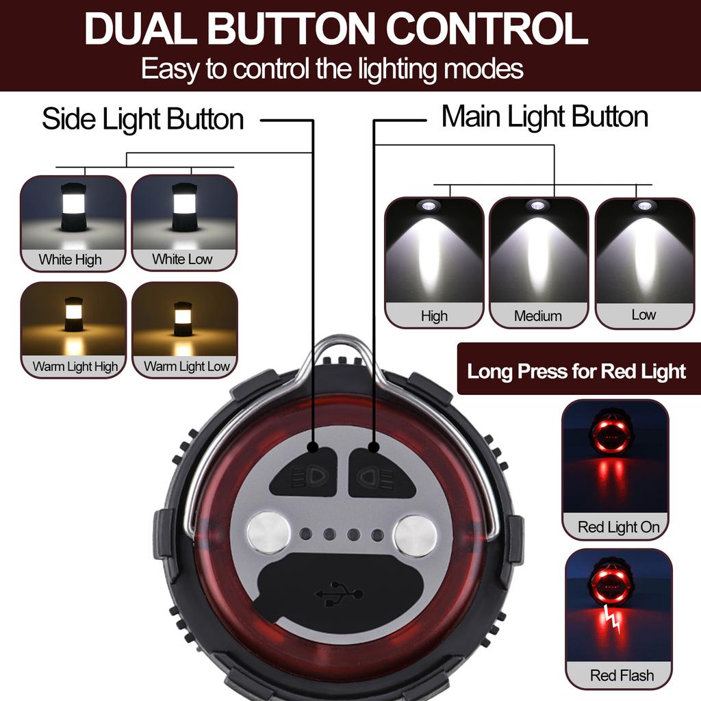 TOMSHOO LED-Campinglaterne Typ C, wiederaufladbares Campinglicht, wasserbeständiges tragbares Zeltlicht