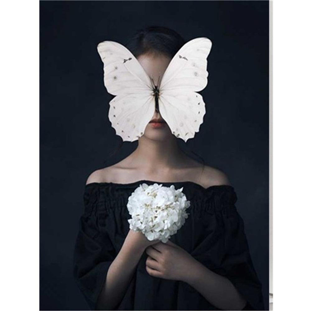 Volle quadratische/runde Diamantmalerei Porträt Frau Strasssteine ​​5D DIY Diamantstickerei Verkauf Schmetterling Mosaik Dekor