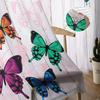 Wood Grain Retro Colorful Butterfly Chiffon Curtains Living Room Bedroom Home Decoration Window Voiles Tulle Curtain Light Filtering Polyester