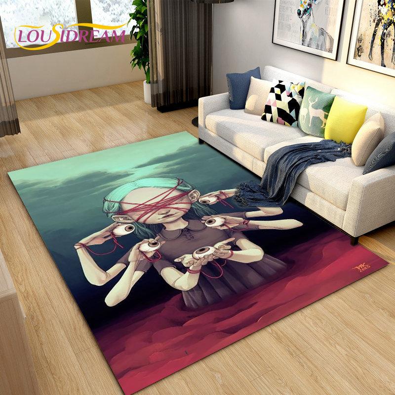 Junji Ito Tomie Kawakami Ghost  Area Rug Large,Carpet Rug for Living Room Bedroom Sofa Doormat Decoration,Kid Non-slip Floor Mat