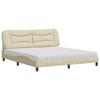 VidaXL Lit avec matelas crème 180x200 cm tissu, meuble de chambre à coucher, lit double, cadre de lit incurvé, sommier, lit 3208553