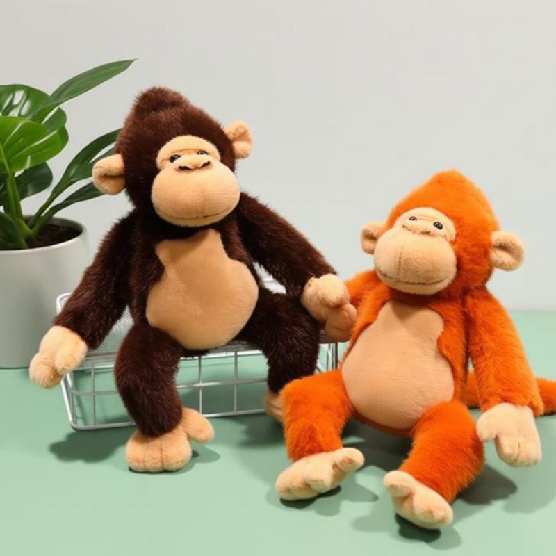 Cute Golden Monkey Plush Toy Simulated Gibbon Stuffed Animal Soft Monkey Doll Room Decor Cartoon Pillow Children Birthday Gift