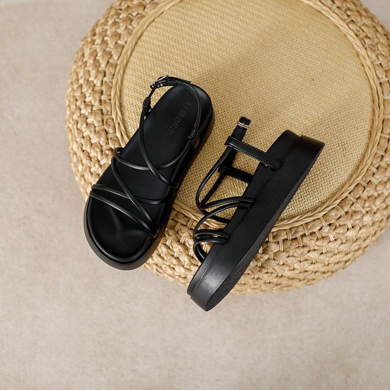 

Fashion Women s silver platform sandals casual Roman shoes for outdoor wear 40 чёрный