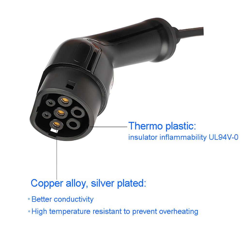 ANDAIIC Mode 3 EV Charger Cable Type 2 To Type 2 IEC62196 32A 3 Phase 5m Length