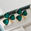 Exquisite Green Zircon Clover Earrings for Ladies Charm Summer Elegant Temperament Wedding Jewelry Bride Engagement Gift