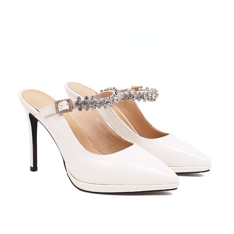 Summer33 -43 Sandals Rhinestone High Heels 8 .5cm /10cm Open Toe Women 'S Shoes Party Wedding Bridal Shoes Brand Show