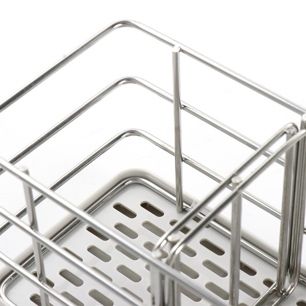 Freestanding Storage Shelf Stainless Steel Drain Rack Brush Holder Sink Organizer Sponge Tray