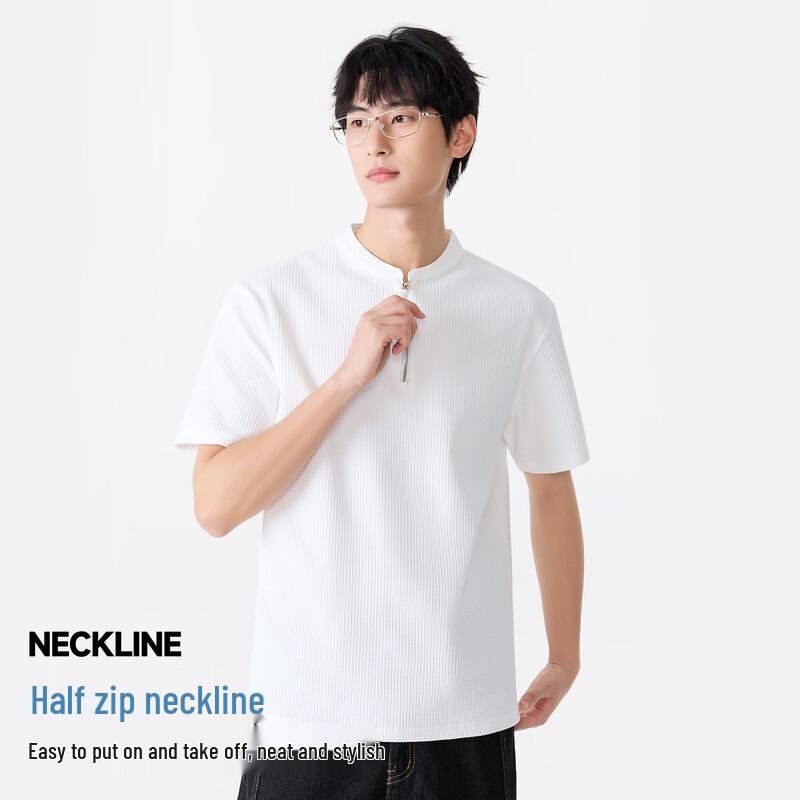 MINISO Men's Half-Zip Quick-Dry Polo T-Shirt