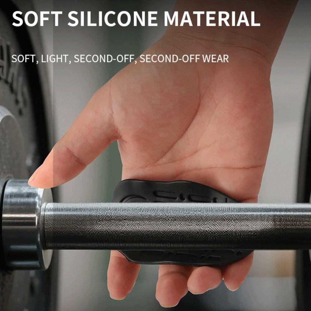 1 Pair Ergonomic Weight Lifting Grips Anti-slip Silicone Palm Grips Workout Gym Gloves  Men Women