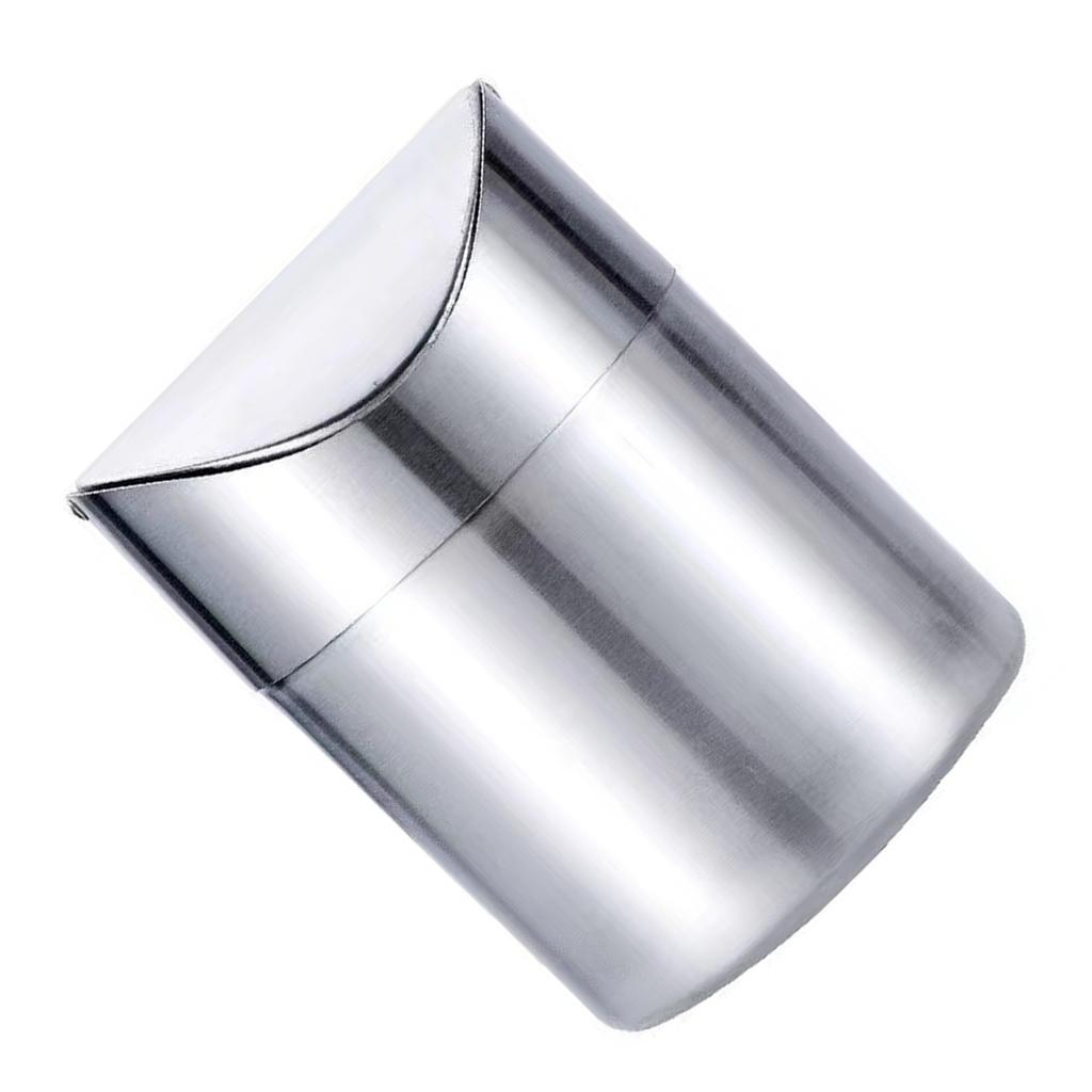 Fashion Home Office Desk Trash Bin Stainless Steels Swing Top Lid Small Waste Organizers Rubbish Can For Tight Space