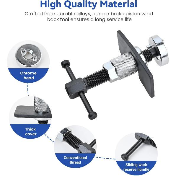 Car Brake Piston Wind Back Tool, Disc Brake Caliper Piston Rewind Tool, Auto Rear Brake Pad Wind Back Tool, Brake Caliper Wind Back Tool For