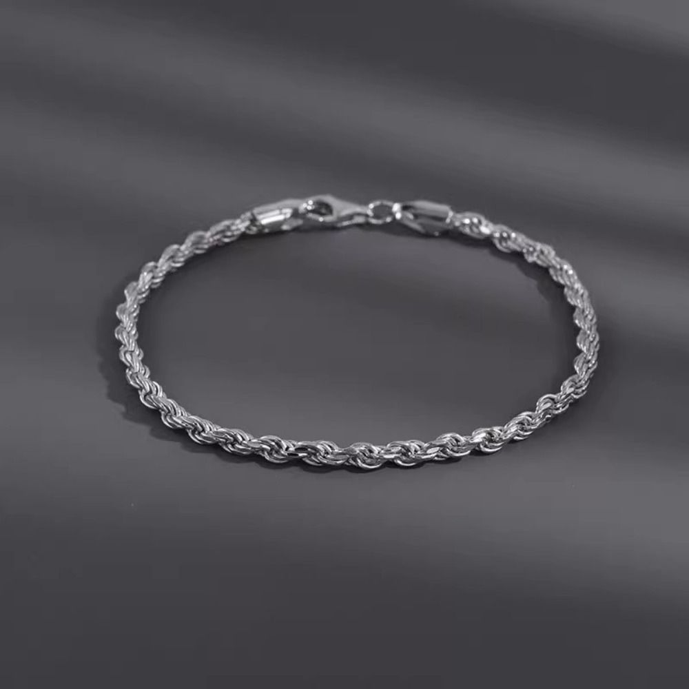 Twisted Chain Stainless Steel Link Anklet Geometric  Retro   Girls