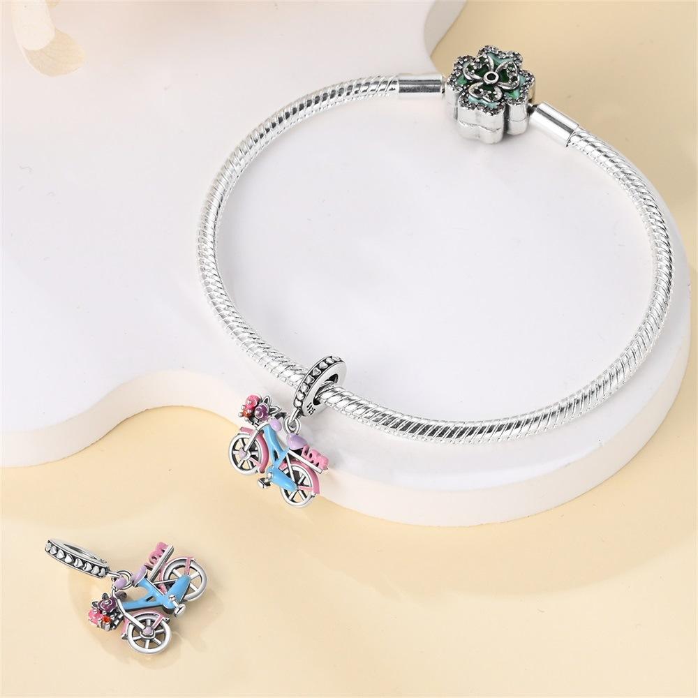 Argint 925 Original Stil DIY Accesorii Bijuterii Argint Sterling 925 Pandantiv Mărgele Floare Bicicletă Cameră Pandantiv Brățară cu Mărgele Bijuterii Cadou