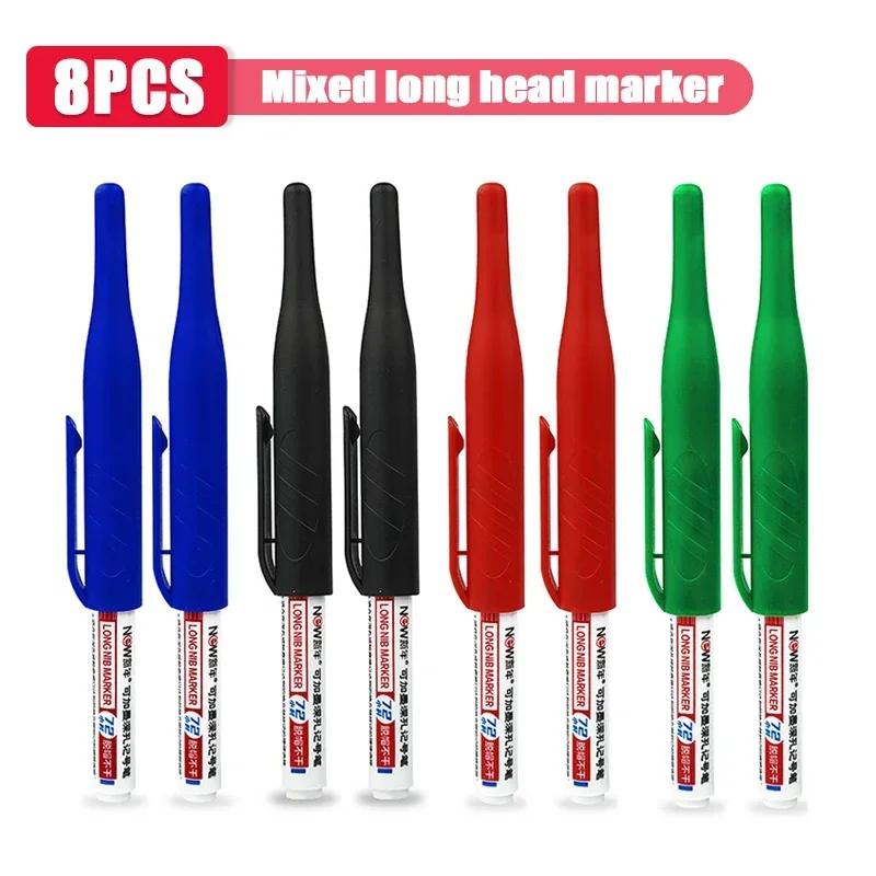 

8 шт. Длинный наконечник водонепроницаемый металлический дырокол для глубоких отверстий водонепроницаемый ванная комната деревообработка декоративные многоцелевые маркеры