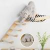 Solid Wood Wall-mounted Cat Tree Sisal Ladder  Cat Hammock Scratching Post. Suitable for Cats To Play and Rest.