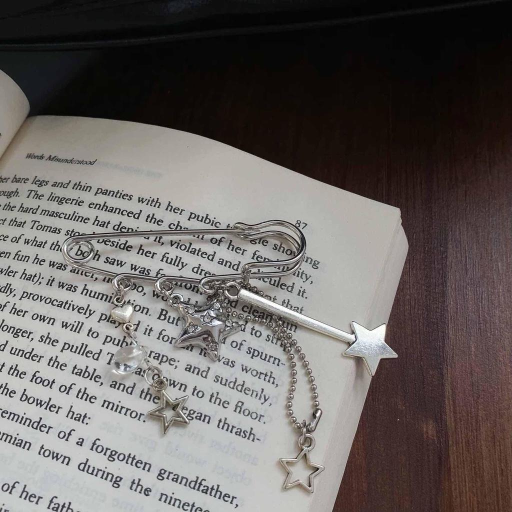 1Pc Starlight Pin Ins Korean Style Blogger Girlfriend Couple Metallic Style Y2K Silver Love Keychain Bag Pendant