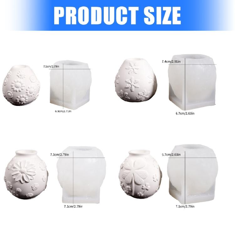 Multipurpose Silicone Vase Molds Floral Carving Silicone Candlestick Mould For Handmade Vase Home Decoration Resin Art