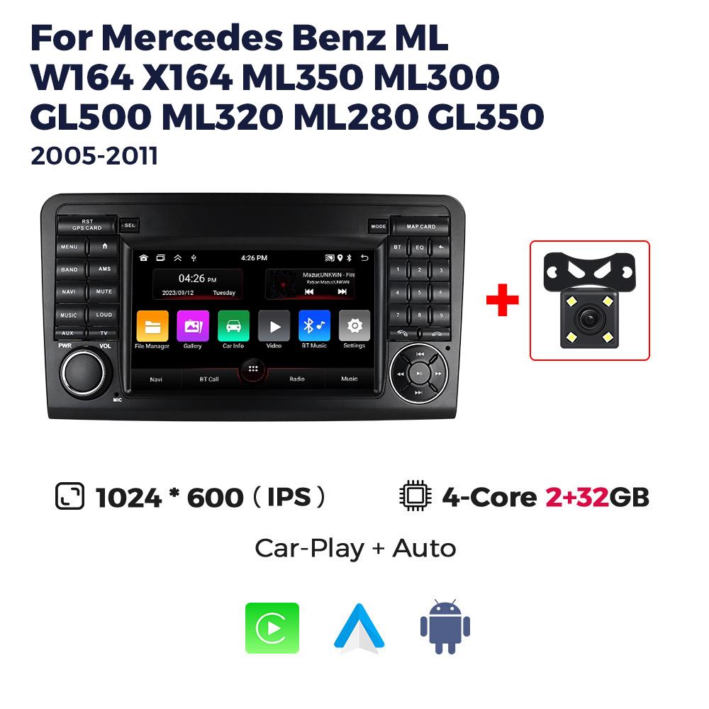 Navifly Android Auto Rádio Multimediální Video Přehrávač Pro Mercedes Benz ML GL W164 ML350 ML500 GL320 X164 ML280 GL350 GL450 GPS 2din