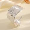 European and American Metal Leaf Open Arm Ring Light Luxury High-end Temperament Bracelet Niche Individual Cold Wind Jewelry