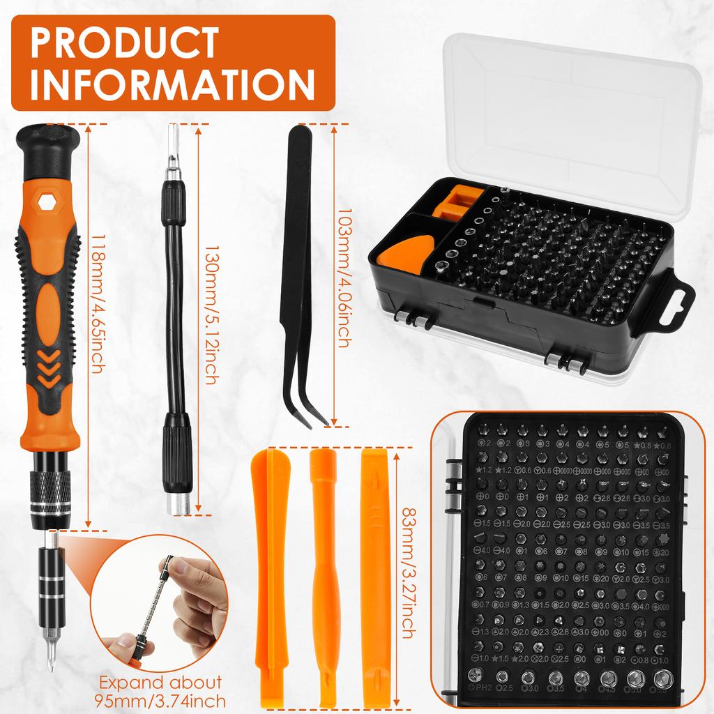 Precision Screwdriver Set Electronics Repair Screwdriver Multi-function Chrome Vanadium Steel Screwdriver Kit for Watch Computer
