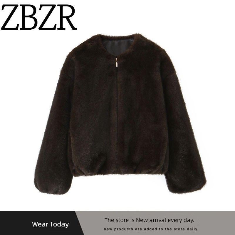 Za Export New Arrival Women's Clothing ZR Fashion Style Artificial Fur Effect Pilot Jacket Outwear 6318288