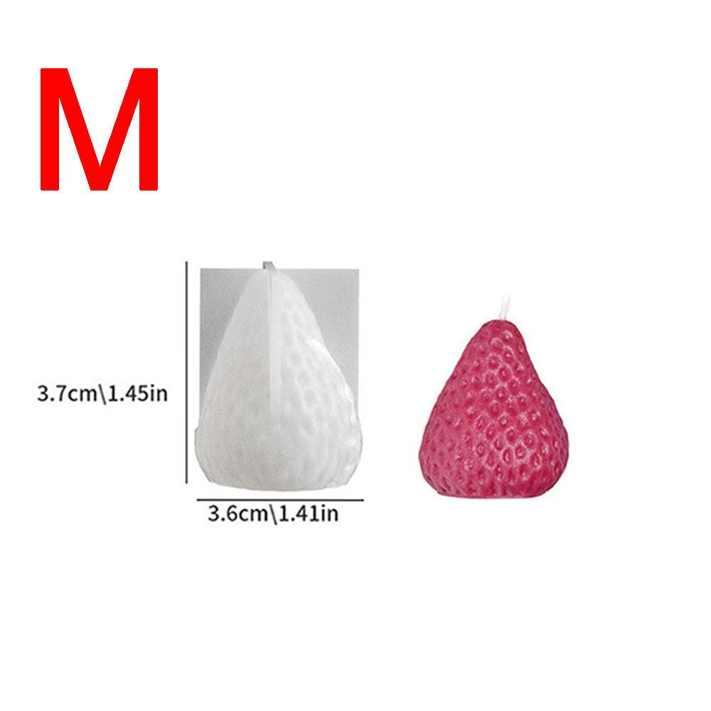 3 STK Erdbeerkerzen Silikonform für Duftkerzenherstellungsset DIY Kristallharz Handwerksform Heimpartydeko Geburtstagsgeschenke