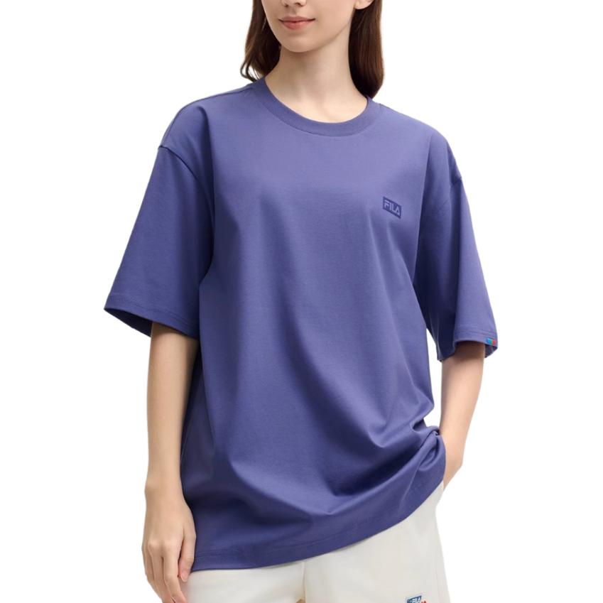 Fila Original Simple Casual Cotton Loose Short Sleeve T-Shirt Men Tops Ledi-Blue F51M529109F-BU