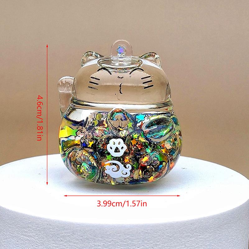 1Pcs Mini Resin Cartoon Cat Miniature Figures 3D Luminous Little Ornament Micro Landscape Diy Dollhouse Garden Decoration Craft