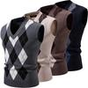 Autunno Gilet in Maglia da Uomo Scollo a V Senza Maniche Casual Slim Fit Pullover Maglione Lavorato a Maglia Streetwear Outdoor Canottiere Casual