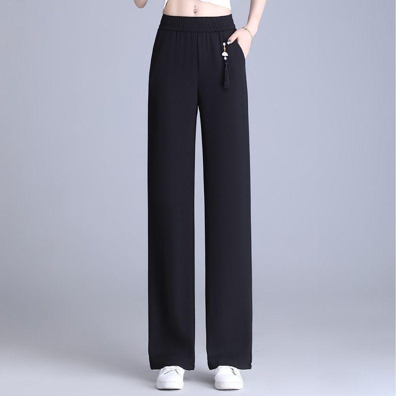 Women s High-Waisted Beaded Slimming Pants: Wide-Leg and Straight-Leg Styles for Spring and Summer 2025. S [85-95]